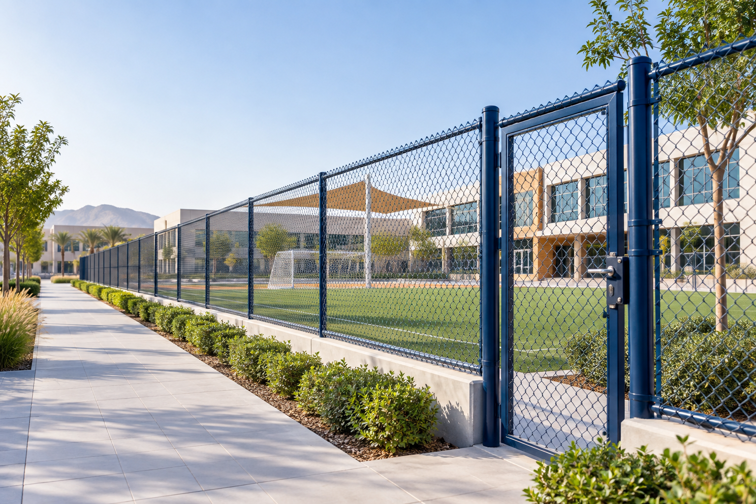 PVC coated school chain link fencing